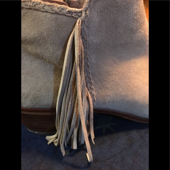 Suede Fringe Ankle Boots, 8.5, 9 - Picture 3 of 3